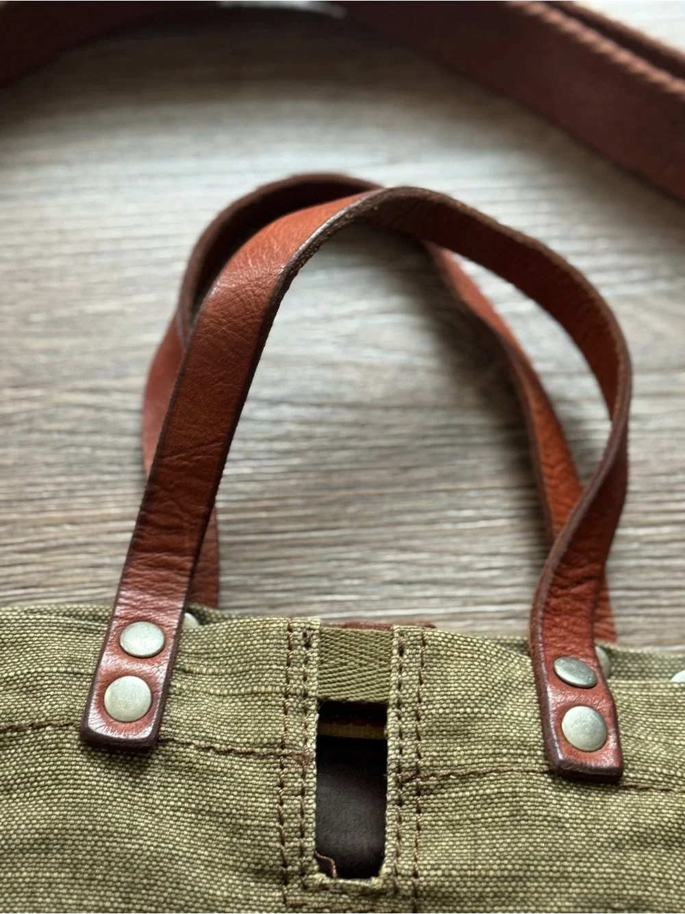 Lucky Brand Vintage Canvas Messenger Bag with Leather Accents  Unisex